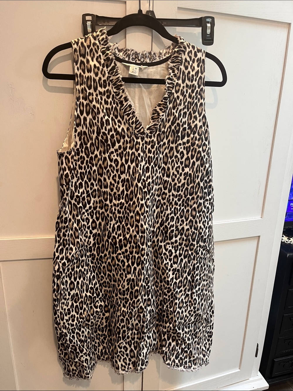 Tommy Bahama Leopard Print Sleeveless Dress in Black, Brown, Cream